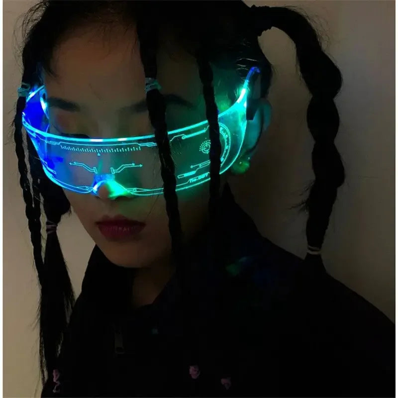 Colorful Luminous LED Glasses for Music Bar KTV Neon Party Christmas Halloween Decoration LED Goggles Festival Performance Props